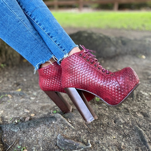 Platform red women booties - Picture 3 of 6